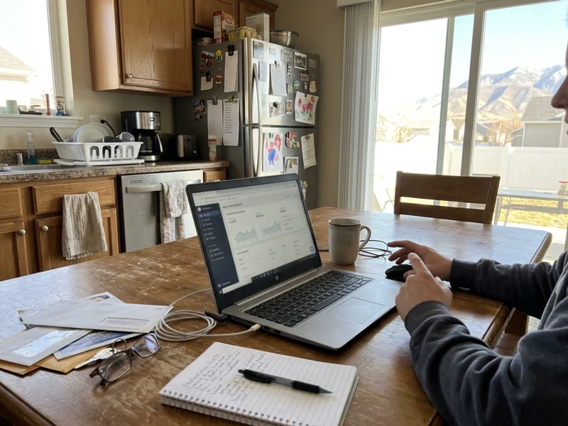 Laptop showing a simple business dashboard