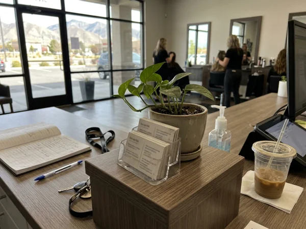 Business cards on a front desk