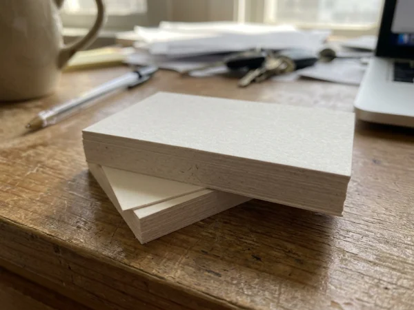 Close view of thick cardstock edge