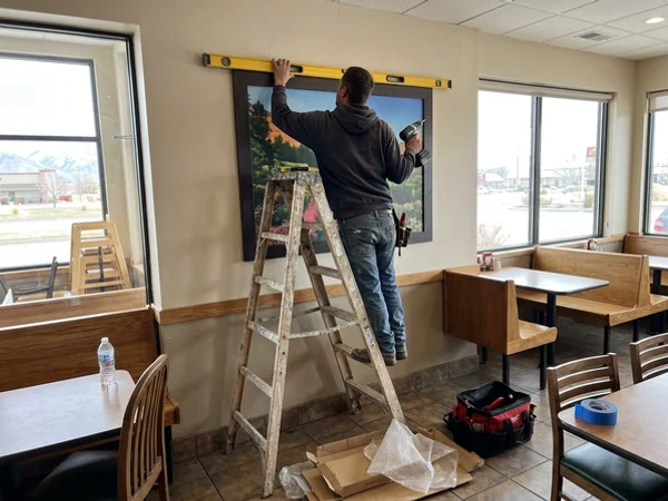 Installing a community board on a restaurant wall