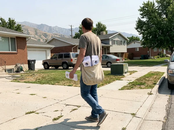 Walking a route with a bag of door hangers
