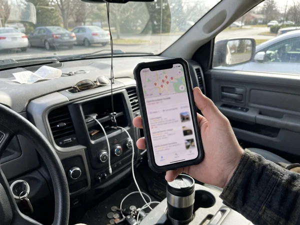 Local search results on a phone