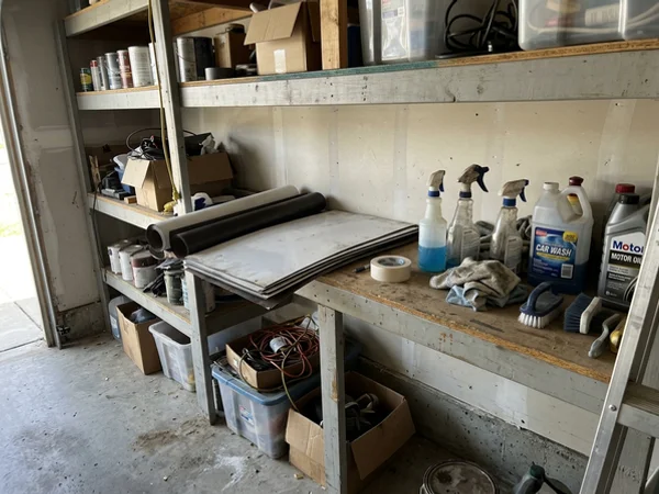 Vehicle magnets stored flat in a garage