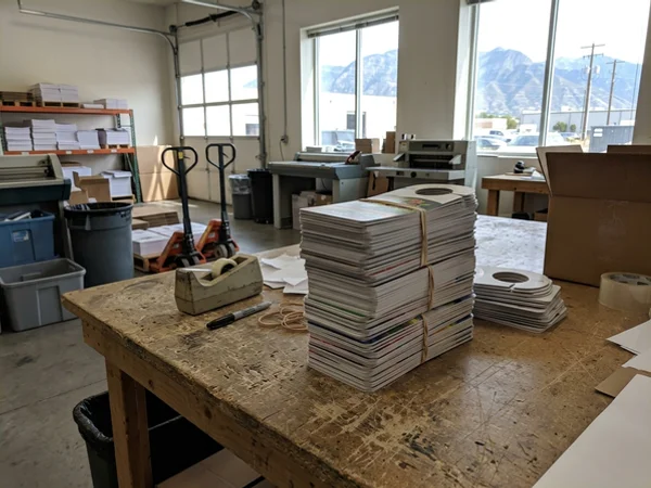 Stack of printed door hangers