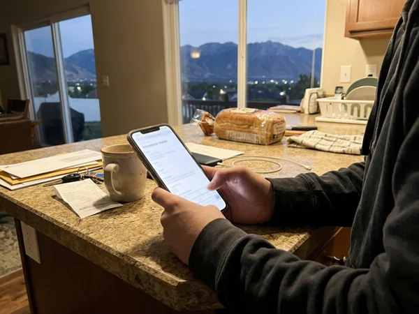 Website lead form filled out on a phone